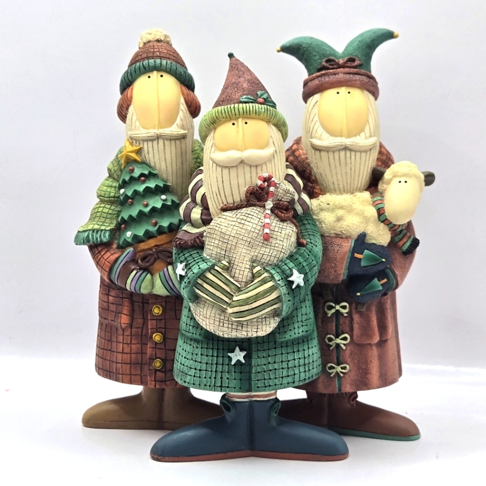 VTG Three Wise Santas Lang and Wise Classic Santa Sue Dreamer W Original Box 6"H